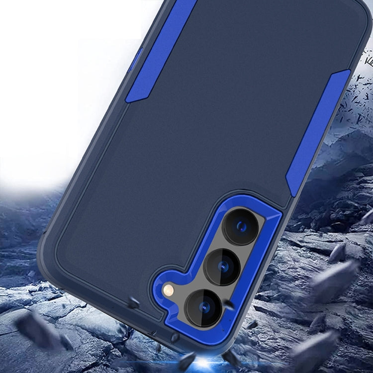 Blue 2 in 1 Magnetic PC + TPU Phone Case for Samsung Galaxy A03s, showcasing its sleek design and durable materials.